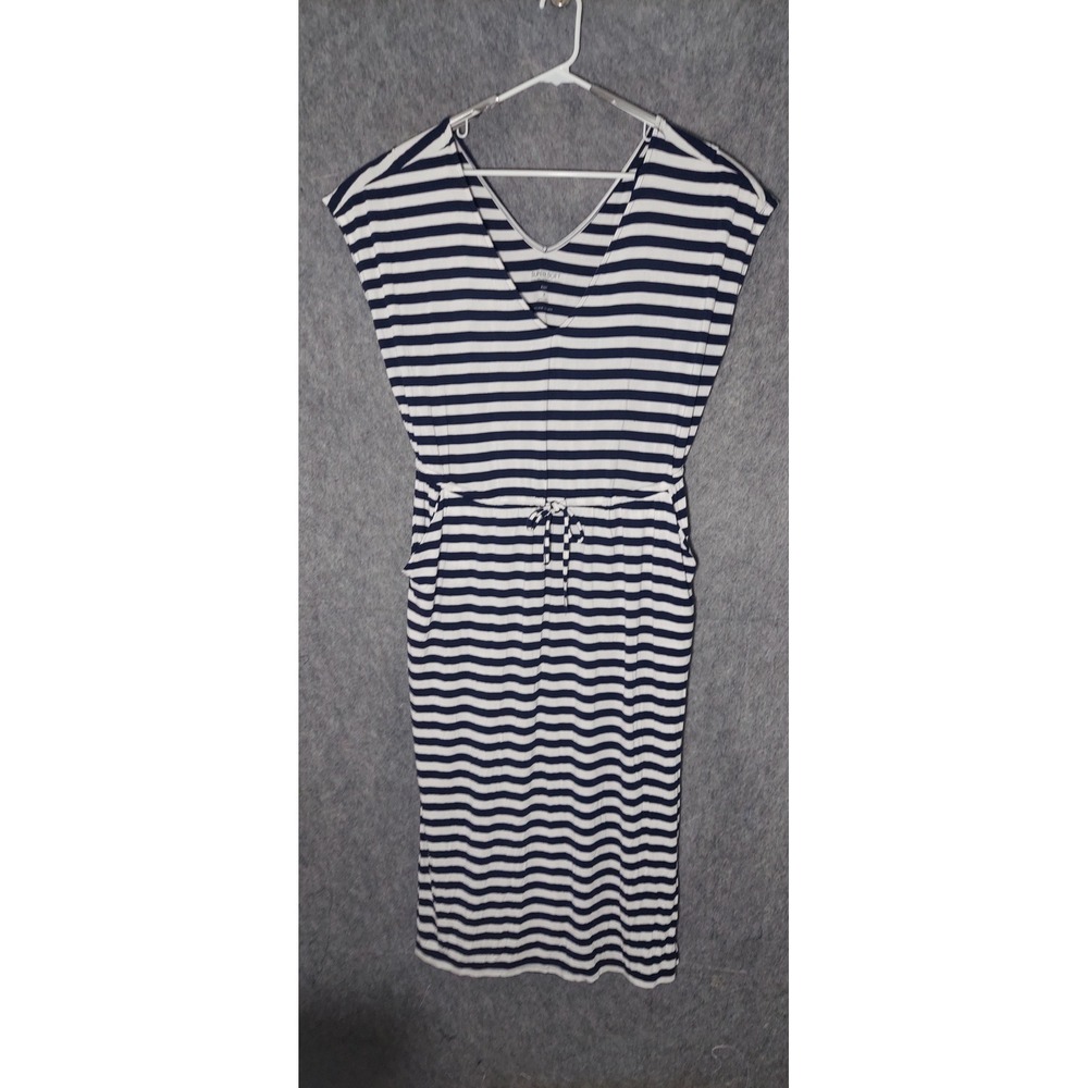 Torrid Super Soft Midi Dress 2 2X Navy Nautical Drawstring Pockets Rayon Stretch